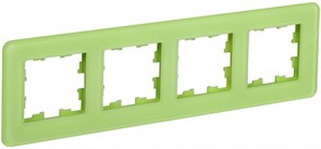 IEK Brite Decor эко грин матовый стекло скруглённые углы рамка 4-места BR-M42-G-41-K06 IEK Brite Decor эко грин матовый стекло скруглённые углы рамка 4-места BR-M42-G-41-K06