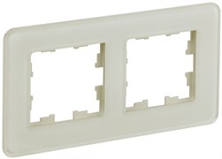 IEK Brite Decor песчаный матовый стекло скруглённые углы рамка 2 места BR-M22-G-41-K98 IEK Brite Decor песчаный матовый стекло скруглённые углы рамка 2 места BR-M22-G-41-K98