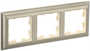 IEK Brite Decor шампань 3D-форма рамка 3 места BR-M32-12-3-K10 IEK Brite Decor шампань 3D-форма рамка 3 места BR-M32-12-3-K10
