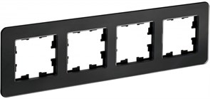 IEK Brite Decor чёрный матовый стекло скруглённые углы рамка 4 места BR-M42-G-41-K02 IEK Brite Decor чёрный матовый стекло скруглённые углы рамка 4 места BR-M42-G-41-K02