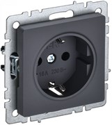 IEK Brite Base графит розетка 1-м с заземлением, с защитными шторками 16А BR-R14-16-K53 IEK Brite Base графит розетка 1-м с заземлением, с защитными шторками 16А BR-R14-16-K53