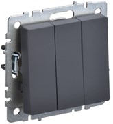 IEK Brite Base графит выключатель 3 клавишный 10А BR-V30-0-10-K53 IEK Brite Base графит выключатель 3 клавишный 10А BR-V30-0-10-K53