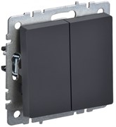 IEK Brite Base графит выключатель 2- клавишный проходной. 10А BR-V22-0-10-K53 IEK Brite Base графит выключатель 2- клавишный проходной. 10А BR-V22-0-10-K53