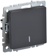 IEK Brite Base графит выключатель 1-клавишный с индикацией 10А BR-V10-1-10-K53 IEK Brite Base графит выключатель 1-клавишный с индикацией 10А BR-V10-1-10-K53