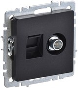 IEK Brite Base чёрный розетка двойная TV+RJ45 кат.5E BR-AK20-1-K02 IEK Brite Base чёрный розетка двойная TV+RJ45 кат.5E BR-AK20-1-K02