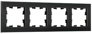 IEK Brite Decor чёрный металл рамка 4 места BR-M42-M-K02 IEK Brite Decor чёрный металл рамка 4 места BR-M42-M-K02