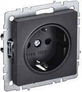 IEK Brite Base чёрный розетка 1-м с заземлением, с защитными шторками 16А BR-R14-16-K02 IEK Brite Base чёрный розетка 1-м с заземлением, с защитными шторками 16А BR-R14-16-K02