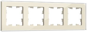 IEK Brite Decor ванильный глянец стекло рамка 4 места BR-M42-G-K10 IEK Brite Decor ванильный глянец стекло рамка 4 места BR-M42-G-K10