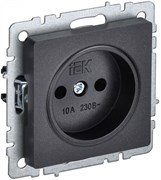 IEK Brite Base чёрный розетка 1-м без заземления, без защитных створок 10А BR-R10-10-K02 IEK Brite Base чёрный розетка 1-м без заземления, без защитных створок 10А BR-R10-10-K02