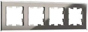 IEK Brite Decor дымчатый глянец стекло рамка 4 места BR-M42-G-K30 IEK Brite Decor дымчатый глянец стекло рамка 4 места BR-M42-G-K30