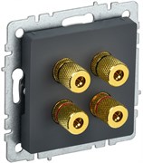 IEK Brite Base графит аудиорозетка 4-м BR-S40-K53 IEK Brite Base графит аудиорозетка 4-м BR-S40-K53