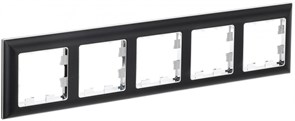 IEK Brite Decor чёрный / хром 3D-форма рамка 5 мест BR-M52-12-2-K23 IEK Brite Decor чёрный / хром 3D-форма рамка 5 мест BR-M52-12-2-K23