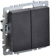 IEK Brite Base чёрный выключатель 2- клавишный проходной 10А BR-V22-0-10-K02 IEK Brite Base чёрный выключатель 2- клавишный проходной 10А BR-V22-0-10-K02