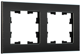 IEK Brite Decor чёрный металл рамка 2 места BR-M22-M-K02 IEK Brite Decor чёрный металл рамка 2 места BR-M22-M-K02