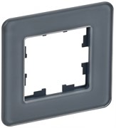IEK Brite Decor графит матовый стекло скруглённые углы рамка 1 место BR-M12-G-41-K53 IEK Brite Decor графит матовый стекло скруглённые углы рамка 1 место BR-M12-G-41-K53