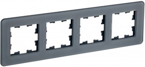 IEK Brite Decor графит матовый стекло скруглённые углы рамка 4 места BR-M42-G-41-K53 IEK Brite Decor графит матовый стекло скруглённые углы рамка 4 места BR-M42-G-41-K53