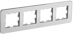 IEK Brite Decor алюминий металл скруглённые углы рамка 4 места BR-M42-M-01-K47 IEK Brite Decor алюминий металл скруглённые углы рамка 4 места BR-M42-M-01-K47