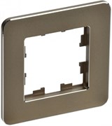 IEK Brite Decor латунь металл скруглённые углы рамка 1 место BR-M12-M-01-K49 IEK Brite Decor латунь металл скруглённые углы рамка 1 место BR-M12-M-01-K49