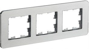 IEK Brite Decor алюминий металл скруглённые углы рамка 3 места BR-M32-M-01-K47 IEK Brite Decor алюминий металл скруглённые углы рамка 3 места BR-M32-M-01-K47