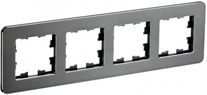 IEK Brite Decor титан металл скруглённые углы рамка 4 места BR-M42-M-01-K48 IEK Brite Decor титан металл скруглённые углы рамка 4 места BR-M42-M-01-K48