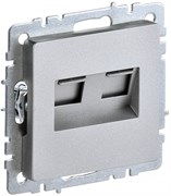 IEK Brite Base алюминий розетка компьютерная двойная RJ45 кат.5E BR-K20-1-K47 IEK Brite Base алюминий розетка компьютерная двойная RJ45 кат.5E BR-K20-1-K47