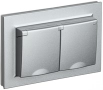 IEK Brite алюминий розетка 2 места, с заземлением, шторками и крышкой, 16А в сборе IP44 BR-R26-16-44-K47-F IEK Brite алюминий розетка 2 места, с заземлением, шторками и крышкой, 16А в сборе IP44 BR-R26-16-44-K47-F