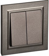 IEK Brite тёмная бронза выключатель 2- клавишный. 10А в сборе BR-V20-0-10-K45-F IEK Brite тёмная бронза выключатель 2- клавишный. 10А в сборе BR-V20-0-10-K45-F
