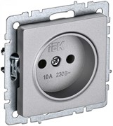 IEK Brite Base алюминий розетка 1-м без заземления, без защитных створок 10А BR-R10-10-K47 IEK Brite Base алюминий розетка 1-м без заземления, без защитных створок 10А BR-R10-10-K47