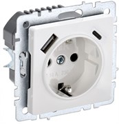 IEK Brite Base белый розетка с заземлением и шторками, 16А с USB A+C 18Вт BR-R14-16-U22-018-K01 IEK Brite Base белый розетка с заземлением и шторками, 16А с USB A+C 18Вт BR-R14-16-U22-018-K01
