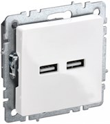IEK Brite Base белый розетка USB A+A 3,1А BR-U21-D31-K01 IEK Brite Base белый розетка USB A+A 3,1А BR-U21-D31-K01