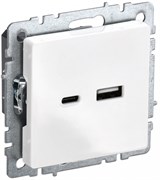 IEK Brite Base белый розетка USB A+C 18Вт BR-U22-018-K01 IEK Brite Base белый розетка USB A+C 18Вт BR-U22-018-K01