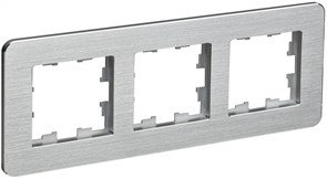 IEK Brite Decor алюминий металл круглённые углы рамка 3 места BR-M32-M-21-K47 IEK Brite Decor алюминий металл круглённые углы рамка 3 места BR-M32-M-21-K47