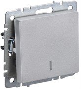 IEK Brite Base алюминий выключатель 1-клавишный с индик 10А BR-V10-1-10-K47 IEK Brite Base алюминий выключатель 1-клавишный с индик 10А BR-V10-1-10-K47