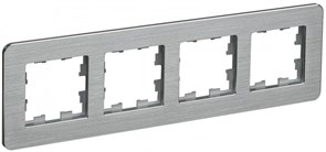 IEK Brite Decor алюминий металл круглённые углы рамка 4 места BR-M42-M-21-K47 IEK Brite Decor алюминий металл круглённые углы рамка 4 места BR-M42-M-21-K47
