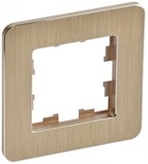 IEK Brite Decor шампань металл скруглённые углы рамка 1 место BR-M12-M-21-K37 IEK Brite Decor шампань металл скруглённые углы рамка 1 место BR-M12-M-21-K37