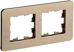 IEK Brite Decor шампань металл скруглённые углы рамка 2 места BR-M22-M-21-K37 IEK Brite Decor шампань металл скруглённые углы рамка 2 места BR-M22-M-21-K37