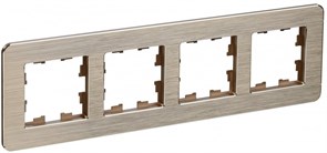 IEK Brite Decor шампань металл скруглённые углы рамка 4 места BR-M42-M-21-K37 IEK Brite Decor шампань металл скруглённые углы рамка 4 места BR-M42-M-21-K37