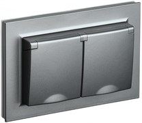 IEK Brite алюминий розетка 2-места с защитными шторками и крышкой 16А в сборе IP44 BR-R26-16-44-K46-F IEK Brite алюминий розетка 2-места с защитными шторками и крышкой 16А в сборе IP44 BR-R26-16-44-K46-F