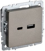 IEK Brite Base шампань розетка USB A+C 18Вт BR-U22-018-K37 IEK Brite Base шампань розетка USB A+C 18Вт BR-U22-018-K37