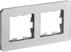 IEK Brite Decor алюминий металл скруглённые углы рамка 2 места BR-M22-M-01-K47 IEK Brite Decor алюминий металл скруглённые углы рамка 2 места BR-M22-M-01-K47