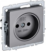 IEK Brite Base сталь розетка 1-м без заземления, без защитных створок 10А BR-R10-10-K46 IEK Brite Base сталь розетка 1-м без заземления, без защитных створок 10А BR-R10-10-K46