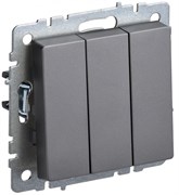 IEK Brite Base сталь выключатель 3 клавишный 10А BR-V30-0-10-K46 IEK Brite Base сталь выключатель 3 клавишный 10А BR-V30-0-10-K46