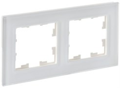 IEK Brite Decor белый матовый стекло рамка 2 места BR-M22-G-31-K01 IEK Brite Decor белый матовый стекло рамка 2 места BR-M22-G-31-K01