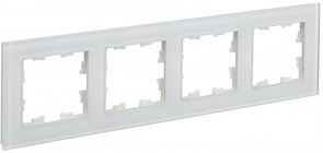 IEK Brite Decor белый матовый стекло рамка 4 места BR-M42-G-31-K01 IEK Brite Decor белый матовый стекло рамка 4 места BR-M42-G-31-K01