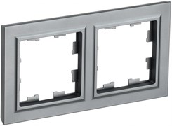 IEK Brite Base сталь рамка 2 места BR-M22-K46 IEK Brite Base сталь рамка 2 места BR-M22-K46