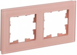 IEK Brite Decor персик матовый стекло рамка 2-местная BR-M22-G-31-K96 IEK Brite Decor персик матовый стекло рамка 2-местная BR-M22-G-31-K96