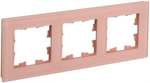 IEK Brite Decor персик матовый стекло рамка 3-местная BR-M32-G-31-K96 IEK Brite Decor персик матовый стекло рамка 3-местная BR-M32-G-31-K96