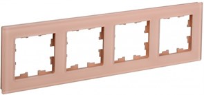 IEK Brite Decor персик матовый стекло рамка 4-места BR-M42-G-31-K96 IEK Brite Decor персик матовый стекло рамка 4-места BR-M42-G-31-K96