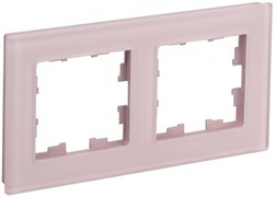 IEK Brite Decor розовый матовый стекло рамка 2-местная BR-M22-G-31-K14 IEK Brite Decor розовый матовый стекло рамка 2-местная BR-M22-G-31-K14