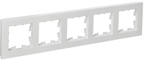 IEK Brite Decor белый рифленый рамка 5 мест BR-M52-51-K01 IEK Brite Decor белый рифленый рамка 5 мест BR-M52-51-K01